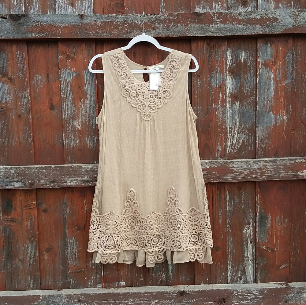 Indigo Soul L Sleeveless Layered Dress